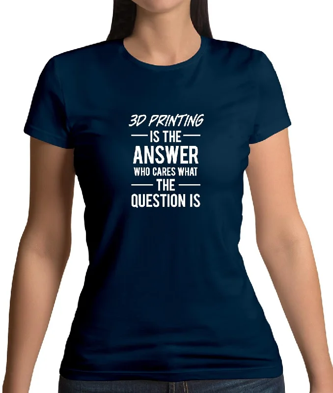 3D Printing Is The Answer Womens T-Shirt Beaded Sequined Faux Fur