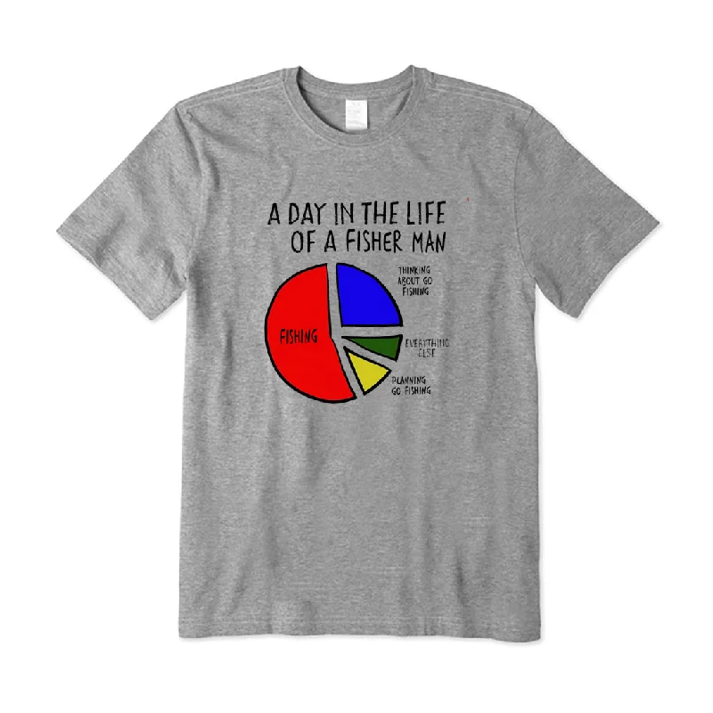 A Day In The Life Of A Fisher Man T-Shirt Asymmetrical Pockets Print