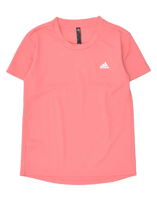 ADIDAS Womens T-Shirt Top UK 4/6 XS Pink Terry Blend Velvet Blend Canvas Blend