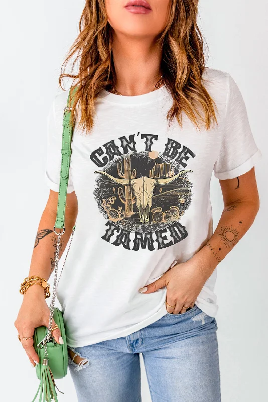 "Can't Be Tamed" Graphic T-Shirt Plaid T-Shirt Polka Dot Checkered
