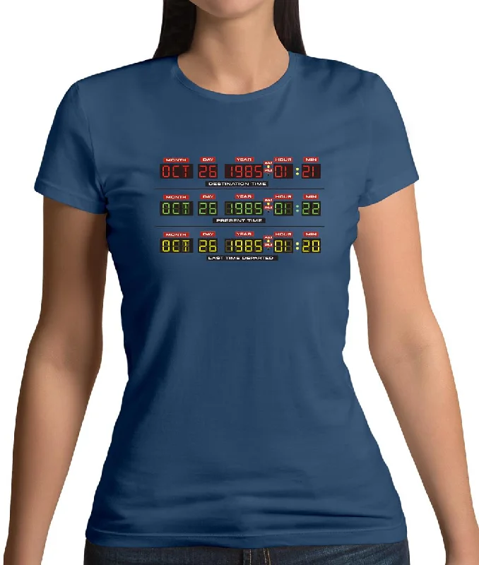 Deloreon Time Machine Circuits Womens T-Shirt Layered Multi-layer Single Layer