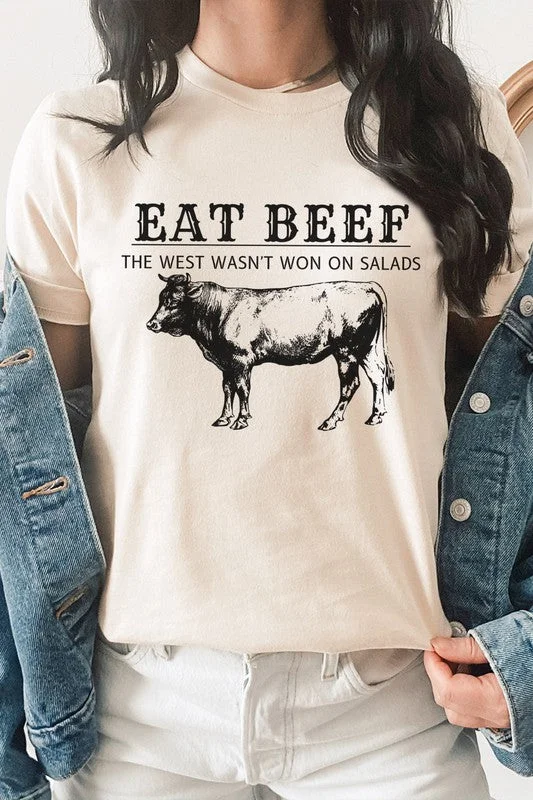 Kissed Apparel Eat Beef The West Wasn't Won On Salads Graphic Tee Spandex Blend Rayon Blend Denim Blend Kissed Apparel Eat Beef The West Wasn't Won On Salads Graphic Tee Spandex Blend Rayon Blend Denim Blend