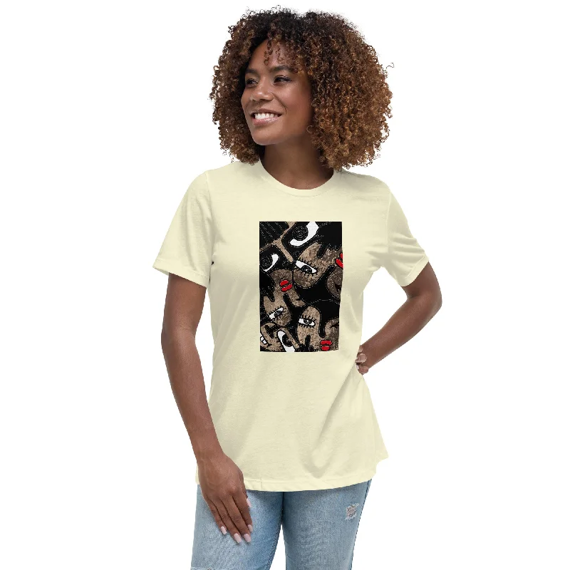 EYES Women's Relaxed T-Shirt Striped Floral Plaid