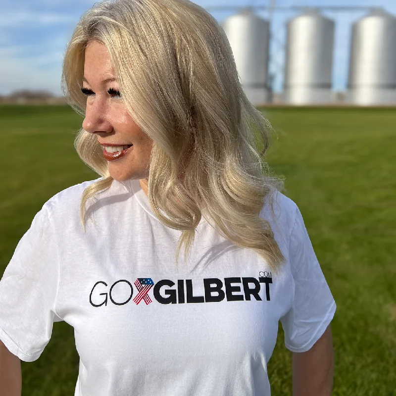 Go Gilbert | Patriot | White T-Shirt Striped Floral Plaid