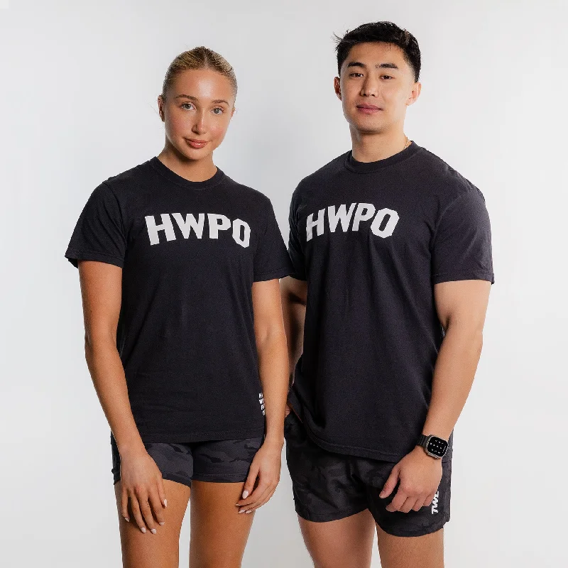 HWPO - STATEMENT T-SHIRT 2.0 - BLACK/WHITE Lace Blend Ribbed Blend Corduroy Blend