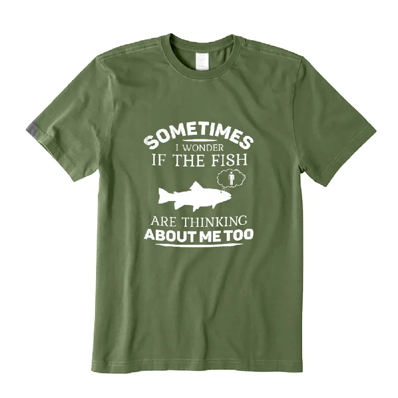 If the Fish are Thinking About me too T-Shirt Fitted T-Shirt Seamless Stretchy