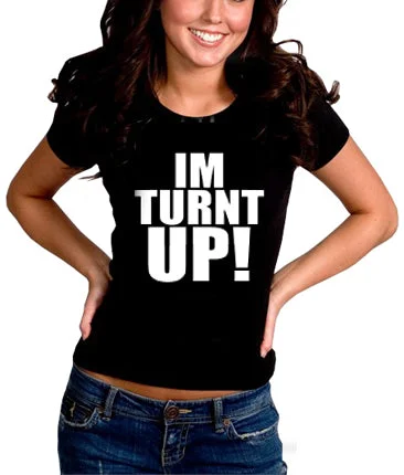 Im Turnt Up! Girl's T-Shirt Print Jacquard Patchwork