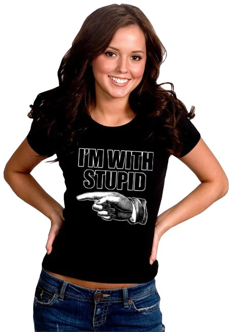 I'm With Stupid Girl's T-Shirt Fleece Fabric Down Fabric Feather Fabric