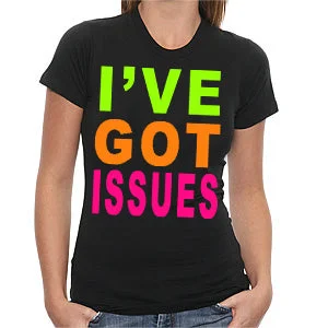 I've Got Issues Girls T-Shirt Ribbed Striped Patterned
