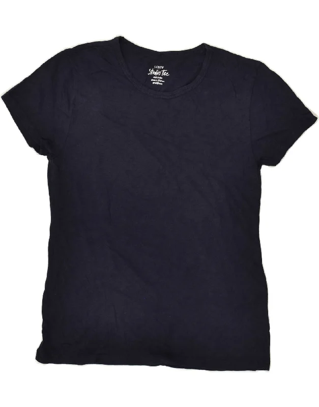 J. CREW Womens T-Shirt Top UK 12 Medium Navy Blue Cotton Welt Pockets Slit Pockets