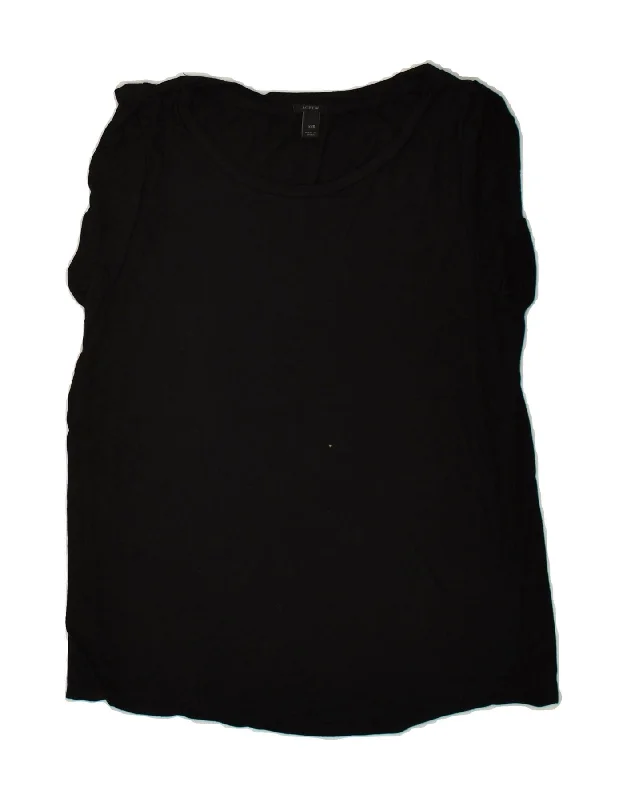 J. CREW Womens T-Shirt Top UK 2 2XS Black Modal Iron Safe Non-Iron Wrinkle Free
