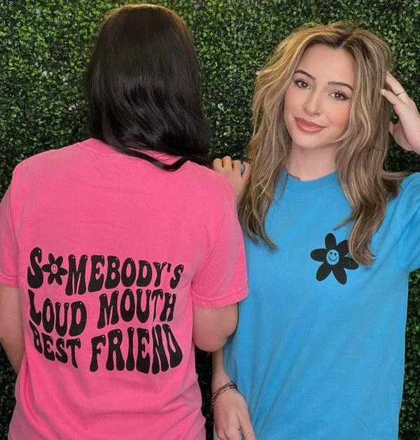 Loud Mouth Best Friend Graphic Tee Mesh Blend Leather Blend Suede Blend