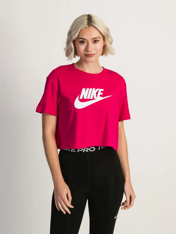NIKE CROPPED LOGO T-SHIRT Satin Fabric Silk Fabric Chiffon Fabric