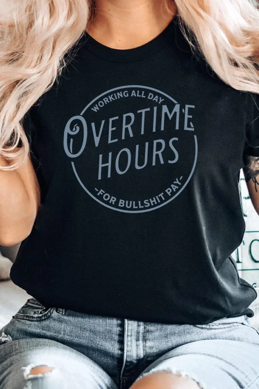 Kissed Apparel Overtime Hours Working For Shit Pay Graphic Tee Lace Blend Ribbed Blend Corduroy Blend