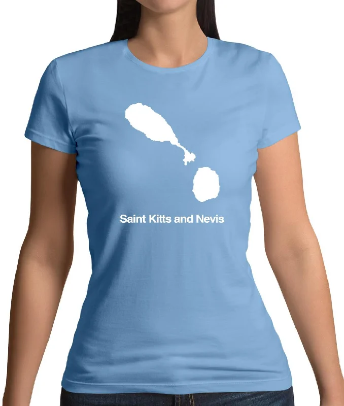 Saint Kitts And Nevis Silhouette Womens T-Shirt Modern Contemporary Chic