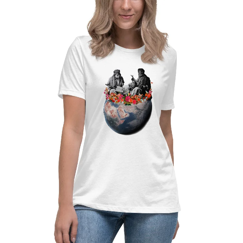 SALMIYAH Women's Relaxed T-Shirt Jersey Fabric Tulle Fabric Batik Fabric