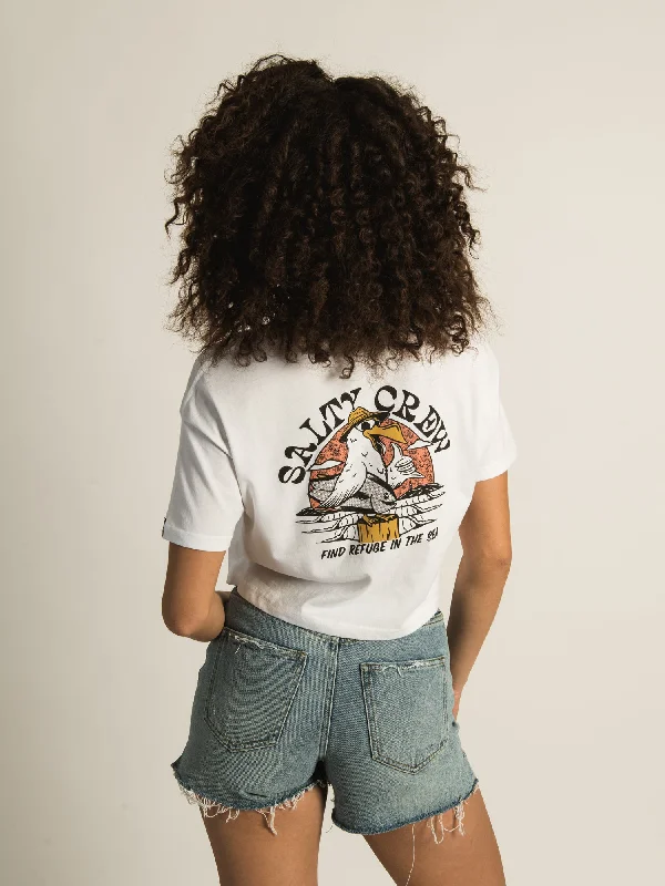 SALTY CREW GONE FISHIN CROP T-SHIRT Handmade Hand-knitted Hand-woven