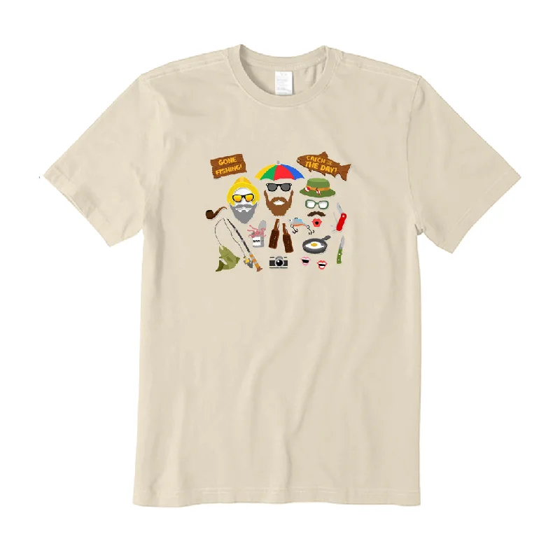 Start Fishing Trip T-Shirt Satin Fabric Silk Fabric Chiffon Fabric