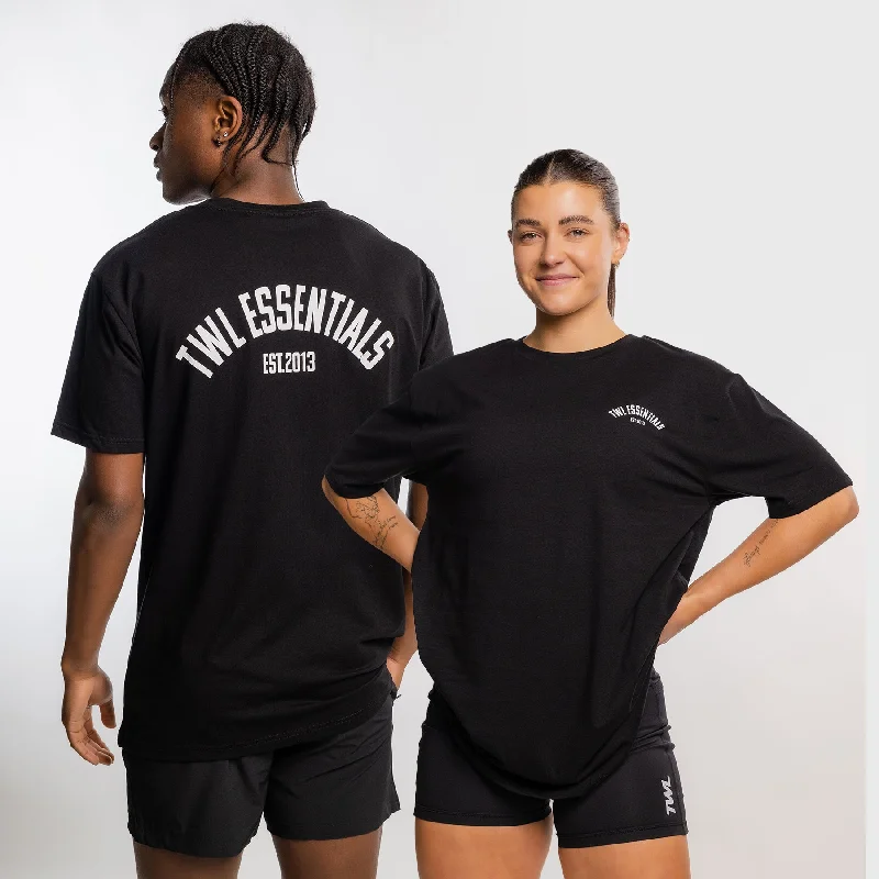 TWL - OVERSIZED T-SHIRT - ESSENTIALS - BLACK Spandex Blend Rayon Blend Denim Blend
