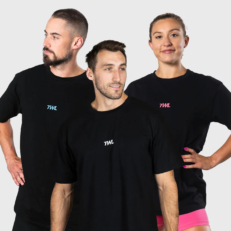 TWL - OVERSIZED T-SHIRT 3-PACK - BLACK/FLAMINGO/COBALT Spandex Blend Rayon Blend Denim Blend TWL - OVERSIZED T-SHIRT 3-PACK - BLACK/FLAMINGO/COBALT Spandex Blend Rayon Blend Denim Blend
