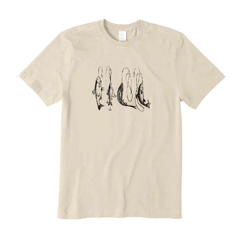 Vintage Fishing T-Shirt Welt Pockets Slit Pockets