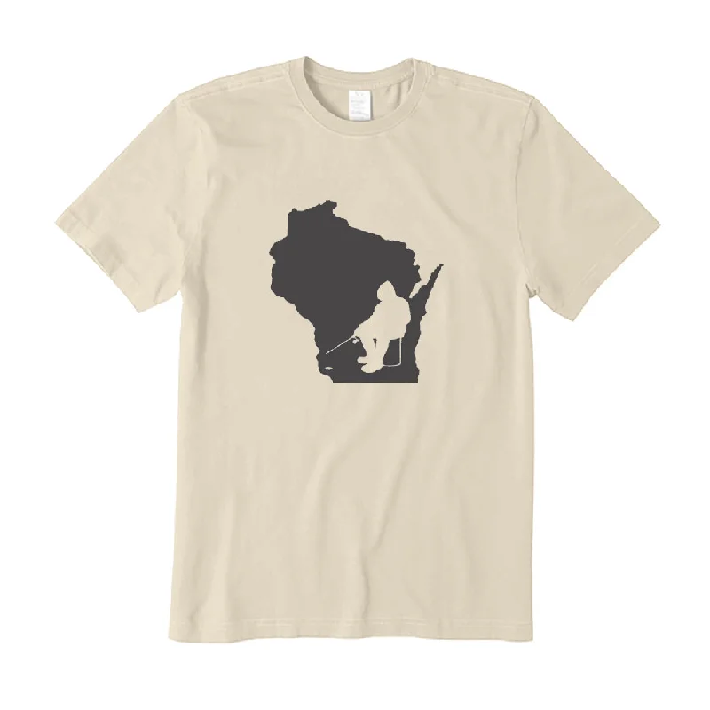 Wisconsin Ice Fishing T-Shirt Graphic Embroidered Appliqued