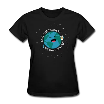 "Save the Planet" - Women's T-Shirt Real Fur Shearling Chenille