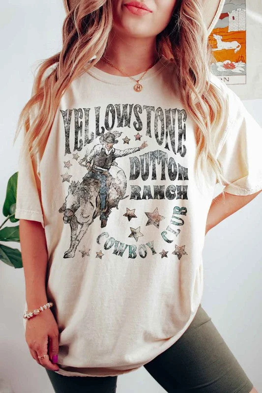 Yellowstone Oversized Graphic Tee Faux Fur Fabric Real Fur Fabric Shearling Fabric
