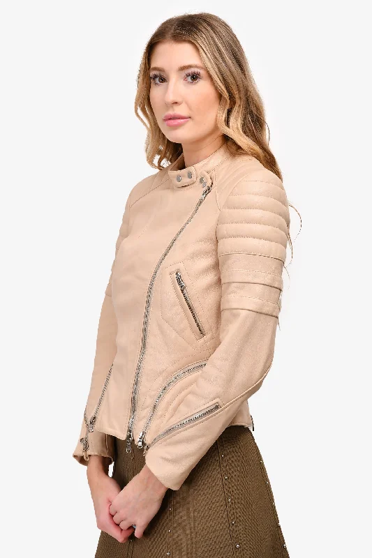 3.1 Phillip Lim Beige Leather Motorcycle Jacket Size 2 Oversized Jacket Tailored Jacket Straight Jacket 3.1 Phillip Lim Beige Leather Motorcycle Jacket Size 2 Oversized Jacket Tailored Jacket Straight Jacket
