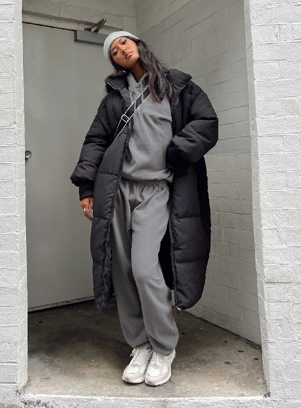 Abe Longline Puffer Jacket Black Cotton Jacket Linen Jacket Terry Jacket
