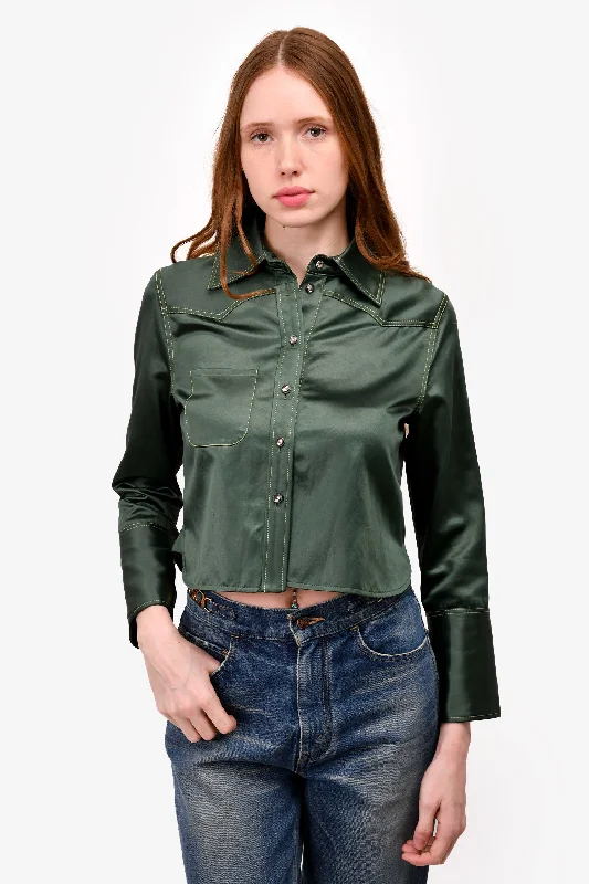 Acne Studios 2018 Green Crystal Embellished 'Rebecca Chinz' Jacket Size 38 Fleece Jacket Down Jacket Feather Jacket Acne Studios 2018 Green Crystal Embellished 'Rebecca Chinz' Jacket Size 38 Fleece Jacket Down Jacket Feather Jacket