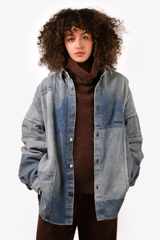 Ambush Blue Patchwork Denim Jacket Size XS Insulated Jacket Fitted Jacket Loose Jacket Ambush Blue Patchwork Denim Jacket Size XS Insulated Jacket Fitted Jacket Loose Jacket