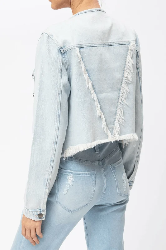 Back Detail Fringe Denim Jacket Jersey Jacket Tulle Jacket Batik Jacket