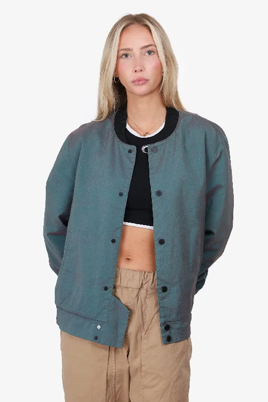 Balenciaga Blue Iridescent Bomber Jacket Size 50 Quilted Jacket Puffer Jacket Insulated Jacket Balenciaga Blue Iridescent Bomber Jacket Size 50 Quilted Jacket Puffer Jacket Insulated Jacket