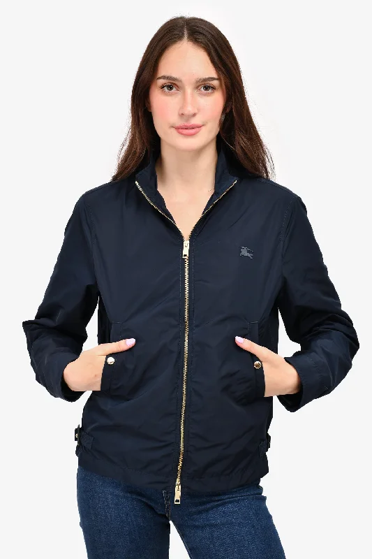 Burberry London Blue Nylon Bomber Jacket Size S Mens Trench Coat Raincoat Waterproof Jacket Burberry London Blue Nylon Bomber Jacket Size S Mens Trench Coat Raincoat Waterproof Jacket