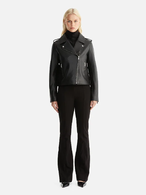 Essential Leather Biker Jacket 2.0 - Black Cotton Jacket Linen Jacket Terry Jacket