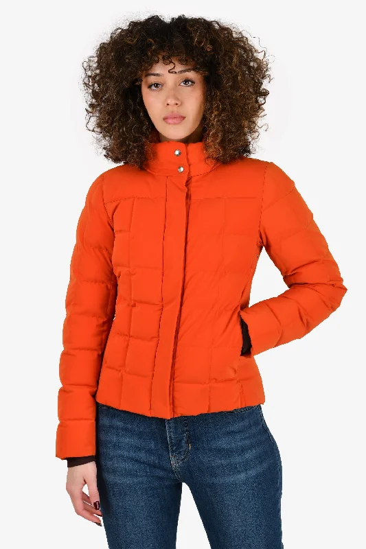 Hermès Orange Goose Down Puffer Jacket Size S Belted Jacket Elasticated Jacket Padded Jacket Hermès Orange Goose Down Puffer Jacket Size S Belted Jacket Elasticated Jacket Padded Jacket