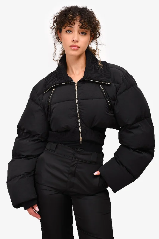 Jacquemus 'La Montagne' Black Cut-Out Detail Cropped Down Jacket Size 40 Fitted Jacket Loose Jacket Oversized Jacket Jacquemus 'La Montagne' Black Cut-Out Detail Cropped Down Jacket Size 40 Fitted Jacket Loose Jacket Oversized Jacket