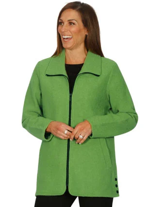 Jillian Boiled Wool Zip Jacket Rayon Fabric Velvet Fabric Corduroy Fabric