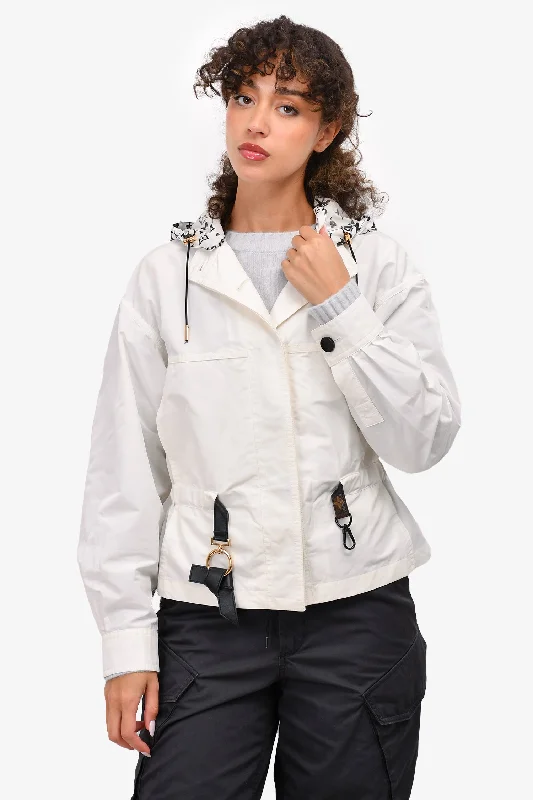 Louis Vuitton White Pattern Print 2020 Jacket Size 38 Ribbed Jacket Pleated Jacket Ruffled Jacket Louis Vuitton White Pattern Print 2020 Jacket Size 38 Ribbed Jacket Pleated Jacket Ruffled Jacket