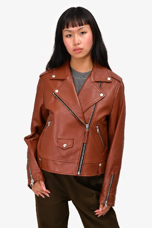 Mackage Brown Leather Motorcycle Jacket Size L Corduroy Jacket Velvet Jacket Brocade Jacket Mackage Brown Leather Motorcycle Jacket Size L Corduroy Jacket Velvet Jacket Brocade Jacket