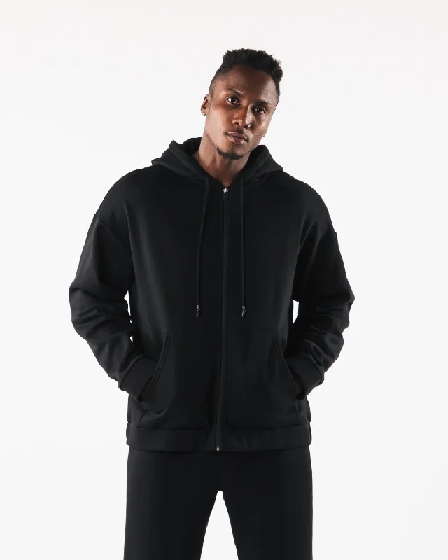 Origin Zip Jacket - Black Hoodie Zip-Up Jacket Button-Up Jacket