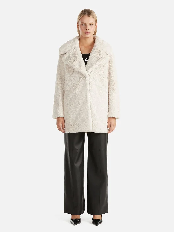 Minimalist Faux Fur Jacket - Bone Rayon Jacket Velvet Jacket Corduroy Jacket