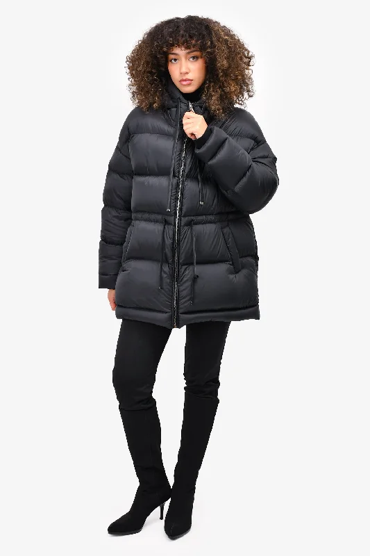 Off-White Black Down Cinched Waist Jacket with Hood Size 38 Hoodie Zip-Up Jacket Button-Up Jacket Off-White Black Down Cinched Waist Jacket with Hood Size 38 Hoodie Zip-Up Jacket Button-Up Jacket