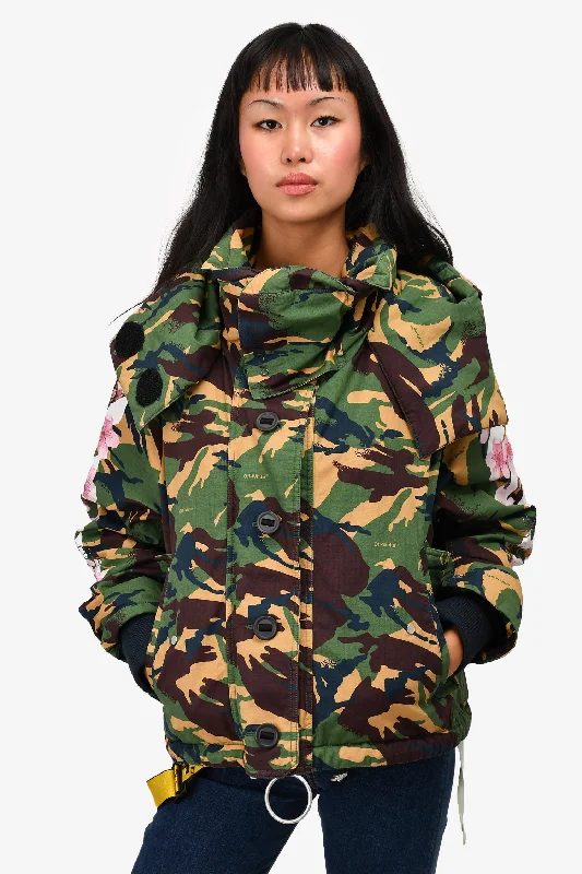 Off-White Camo Flower M65 Jacket Size 40 Fleece Jacket Down Jacket Parka