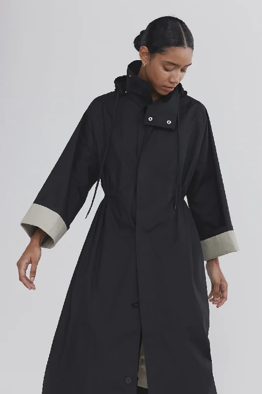 Parker Jacket - Black Cotton Fabric Linen Fabric Terry Fabric