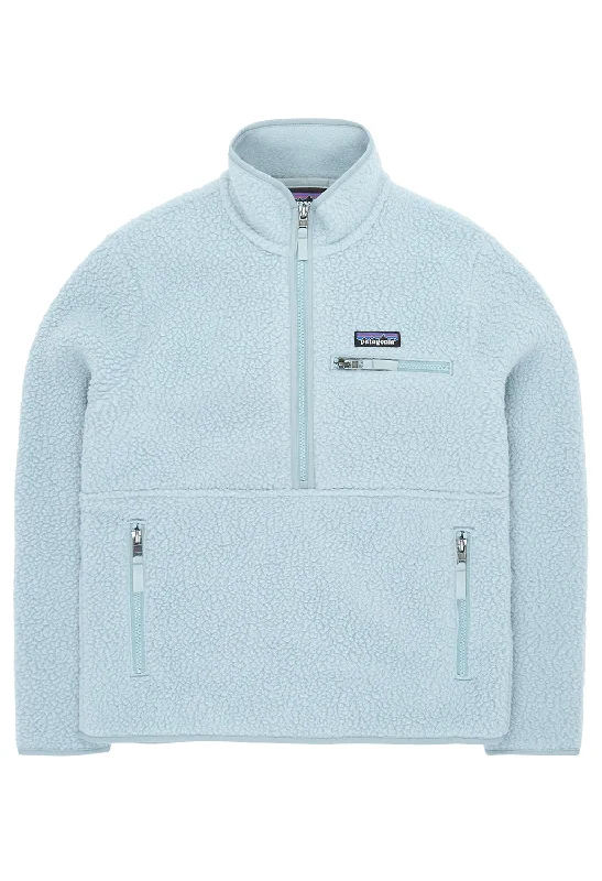 Patagonia Retro Pile Marsupial Women's Fleece Jacket - Light Current Blue Embroidered Jacket Appliqued Jacket Beaded Jacket