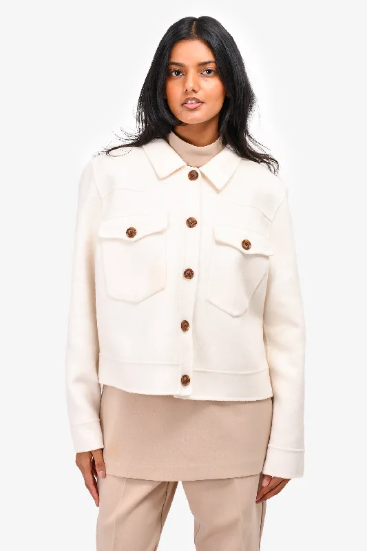 Rails White Wool Blend Cropped Shirt Jacket Size L Satin Fabric Silk Fabric Chiffon Fabric Rails White Wool Blend Cropped Shirt Jacket Size L Satin Fabric Silk Fabric Chiffon Fabric