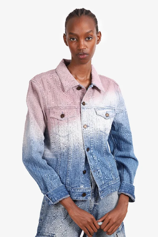 Saint Laurent Blue/Purple Denim Jacket Size L Knit Jacket Woven Jacket Fleece Jacket Saint Laurent Blue/Purple Denim Jacket Size L Knit Jacket Woven Jacket Fleece Jacket