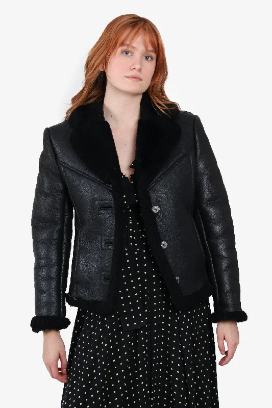 Schott NYC Black Leather/Shearlling Jacket Size Medium Nylon Fabric Polyester Fabric Spandex Fabric Schott NYC Black Leather/Shearlling Jacket Size Medium Nylon Fabric Polyester Fabric Spandex Fabric